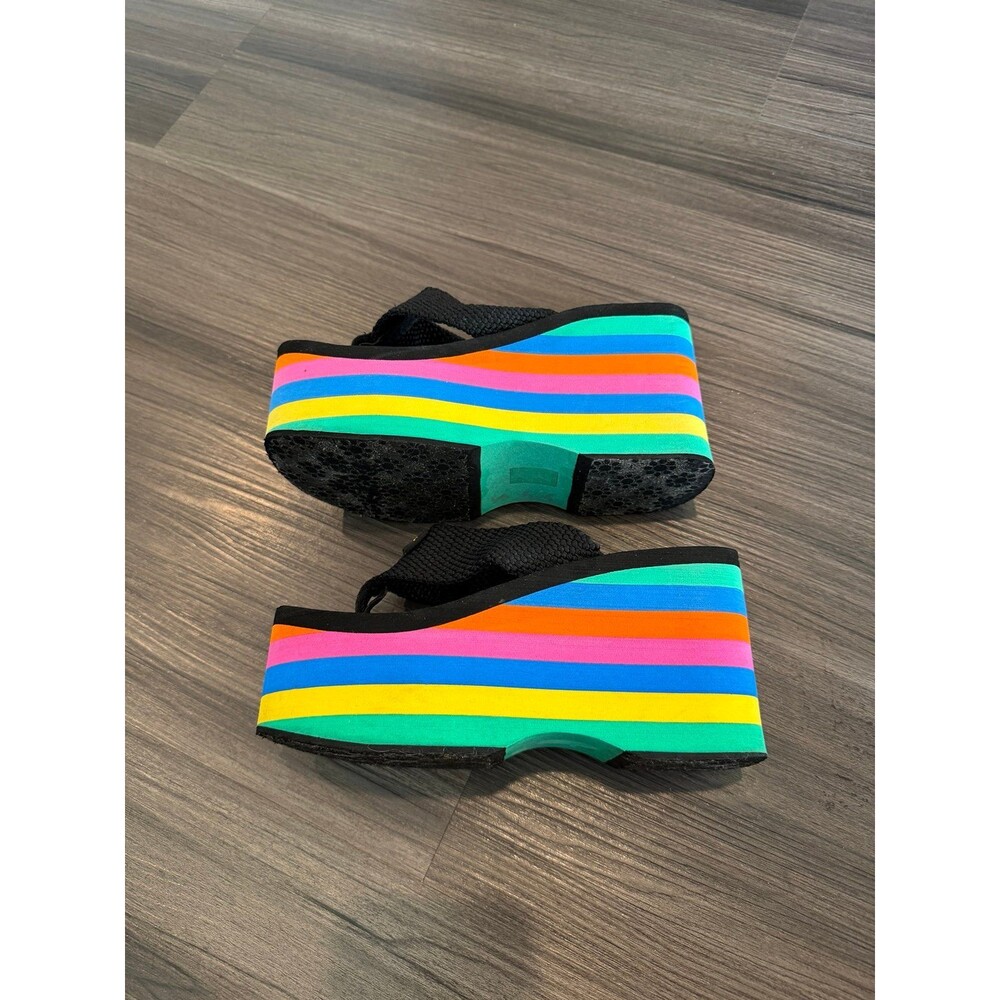 VINTAGE 90s/Y2K Rocket Dog Crush Rainbow Platform Sandals sz 6 - Picture 2 of 5